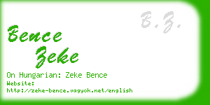 bence zeke business card